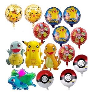 Pokemon Birthday Party Balloon Set Pikachu Squirtle Bulbasaur Charmander Mylar